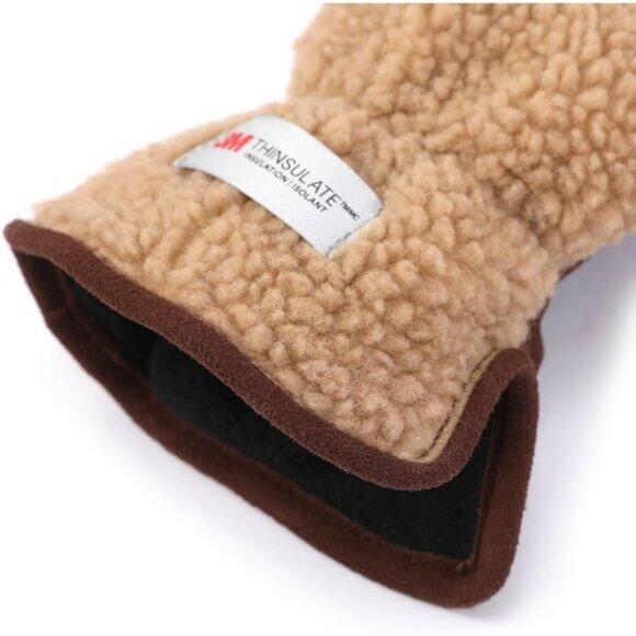 ⚡Women's Camel Genuine Suede Outdoor Mitt Thermal Lined Finger Liners Mitten - Picture 3 of 7
